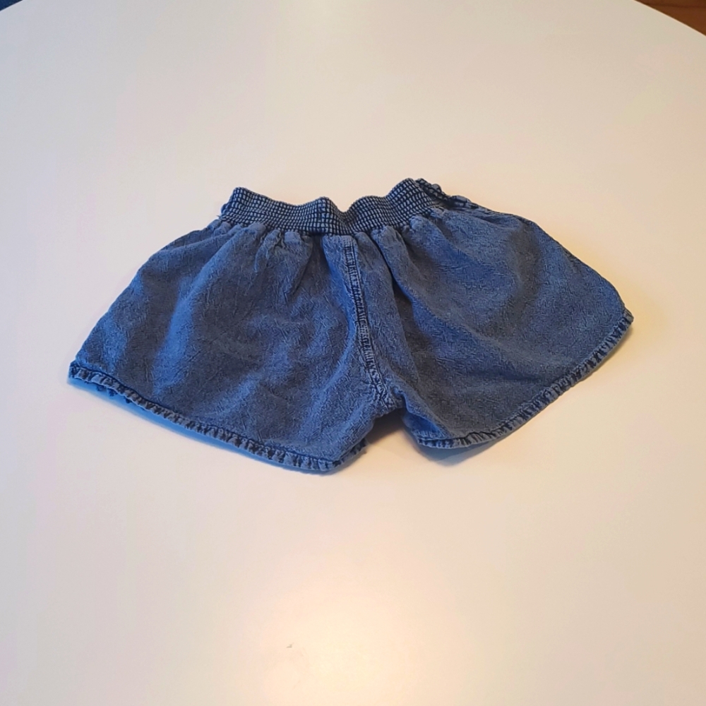 Cotton Collection:  Embroidered Denim Shorts, Size XS, Medium Wash - Picture 3 of 5